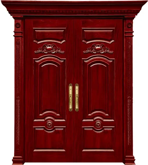CBMmart One Piece Custom Traditional Hall Front Door Solid Wood Crack Resistance Wooden Main Entrance Door Residential Doors