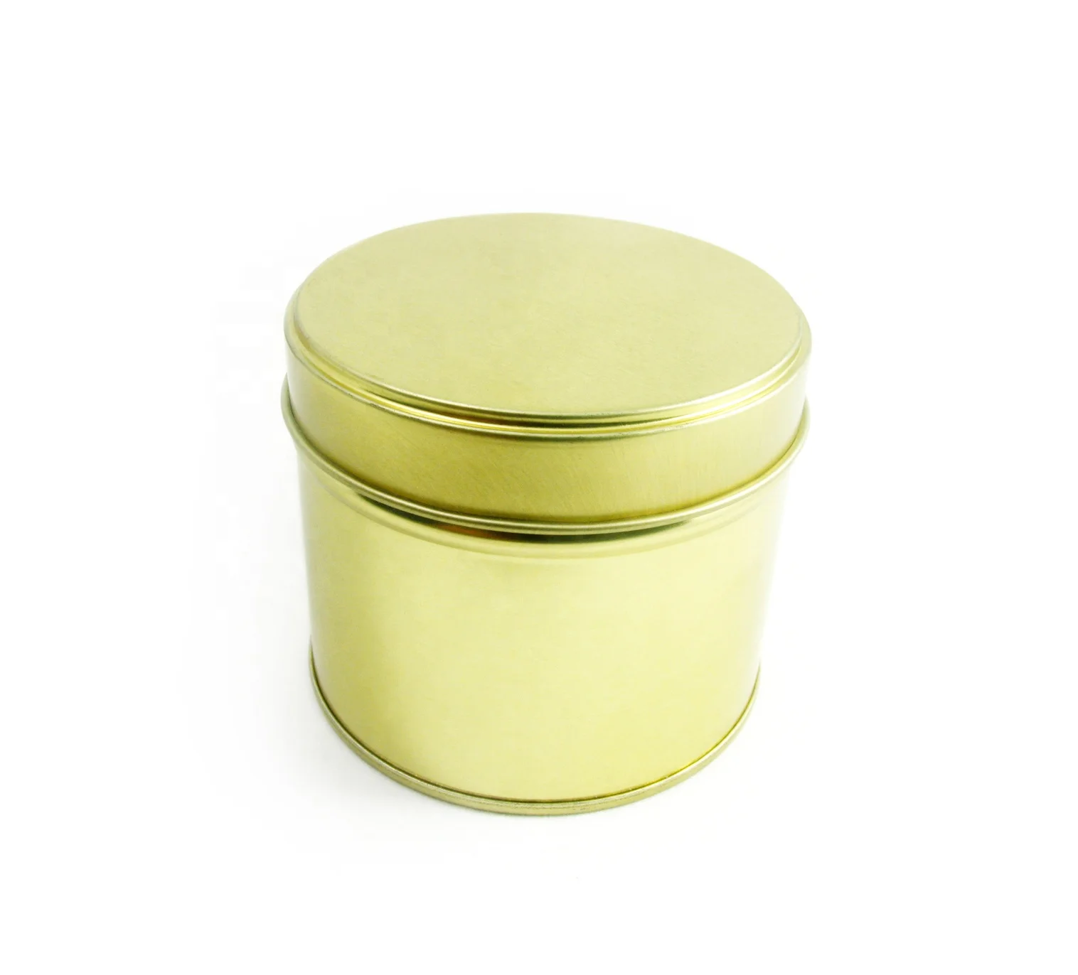 Manufacture Custom 3 oz 4oz Food Tea Tobacco Tins Yorkshire Candle Metal Cans Copper Gold Tin Box with Lid