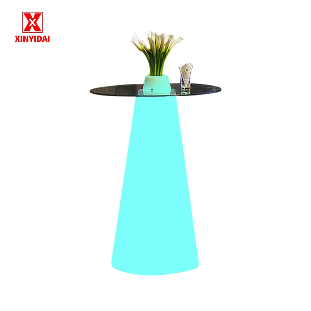 Outdoor luminous high leg table suit bar bar cocktail party round loose table outdoor small bar