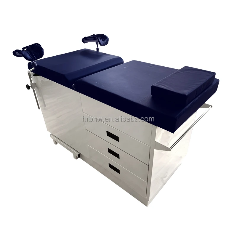 2024 Hot Sale Manual Gynecology Operating Table with Drawer Delivery Bed Surgical Table