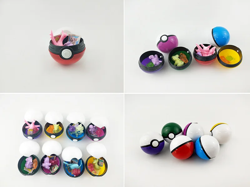 Wholesale anime pokemon ball plastic pokemon gashapon pokeballs for kids gift