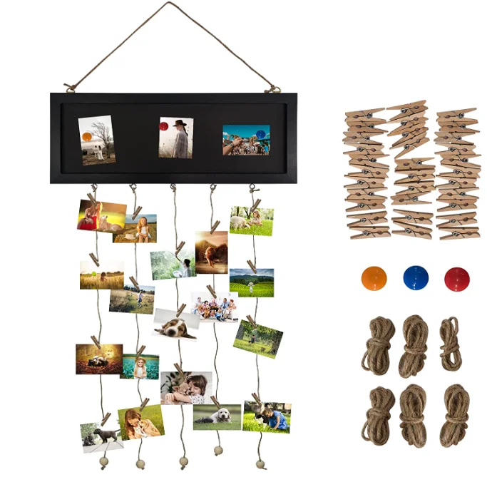 Рамки для картин коллаж Настенный декор набор фотографий «сделай сам» многофункциональный дисплей с 20 зажимами органайзер