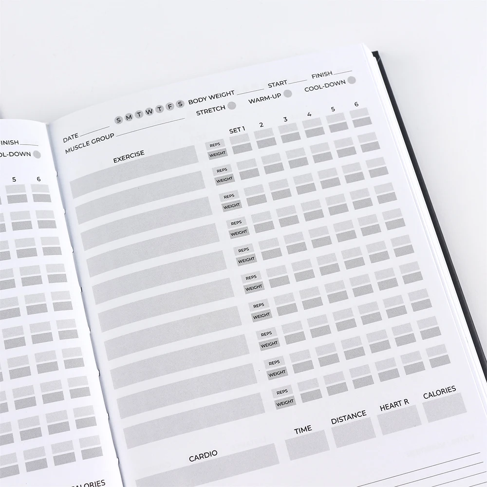 New design custom fitness journal  hardcover travel notebooks business planner diary high quality workbook