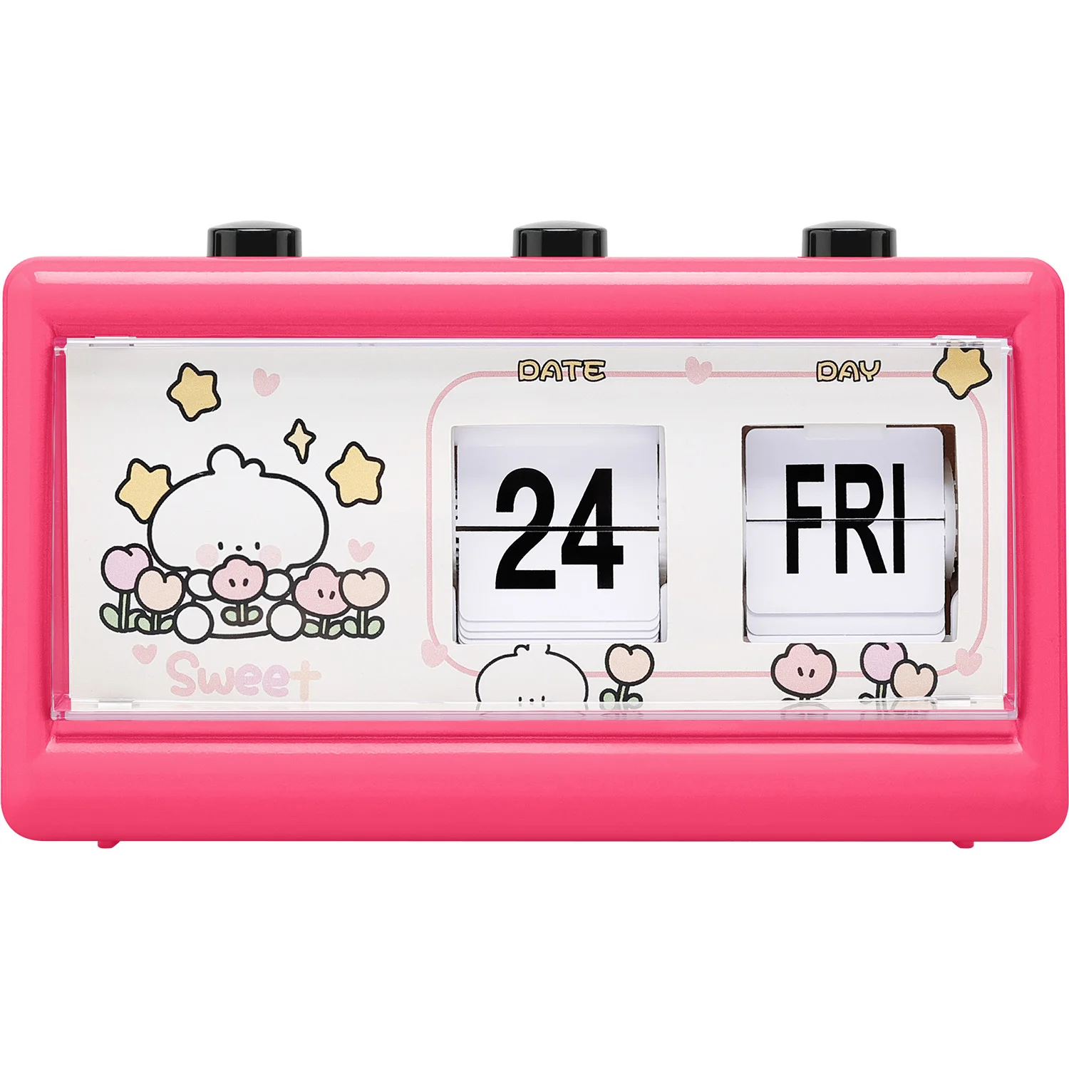 Wholesale OEM Table Automatic Page Turning desk & table clocks  with Week Date Flip Clock Calendar Analog Alarm Clock