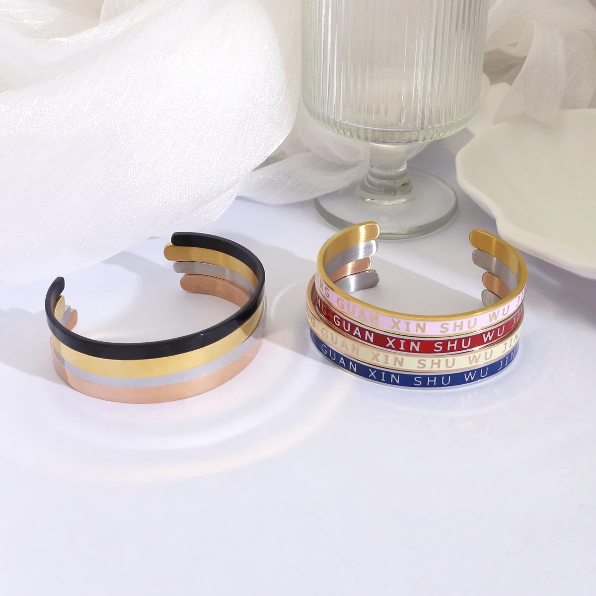 stainless steel knot open bangle bracelet for women 316l stainless steel bracelet&bangle  gold plated bracelets & bangles