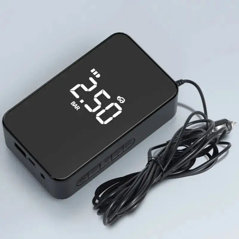 New Update Digital Full Screen Display Automatic Air Compressor 150psi Car Wired Air Supply Electric Car Tire Inflator 12V