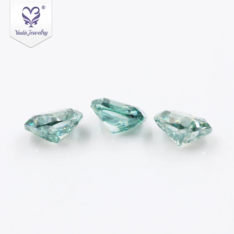 Yadis moissanite green for engagement ring long cushion cut loose moissanites jewelry value per carat