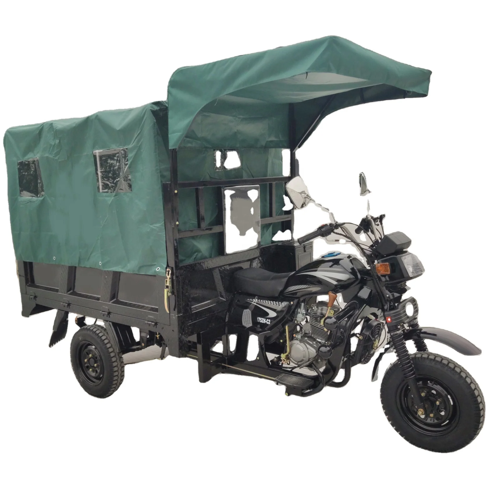 Hot 175ZH-C2 150cc 175cc 200cc 4X4 Cargo Tricycle Motorbike Freighter with Sunshade Roof Tarpaulin Tent Motors