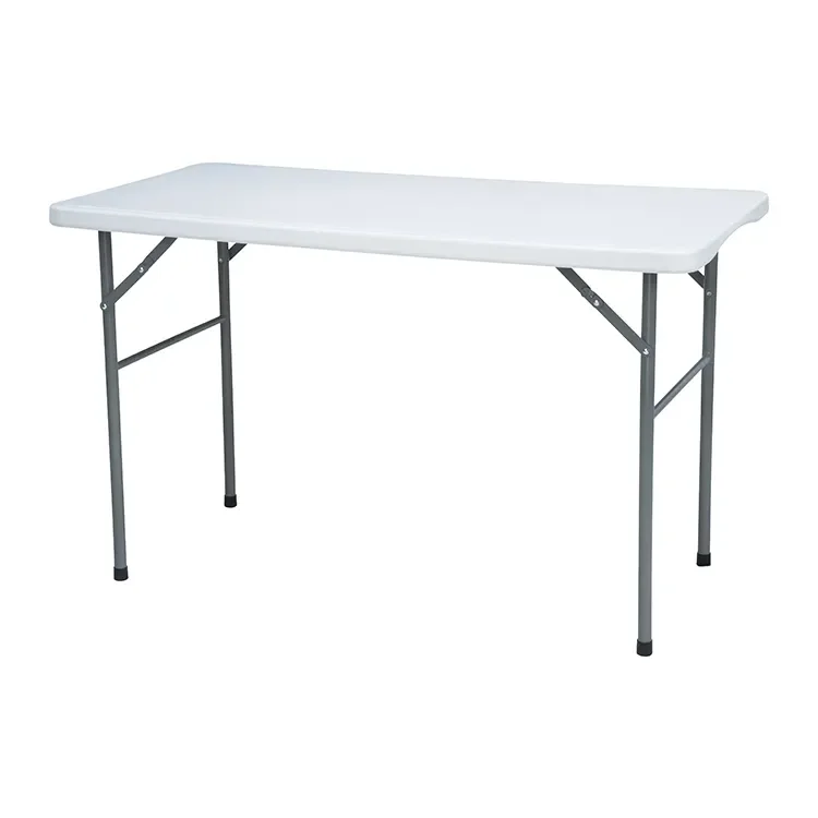 Rectangle Outdoor Picnic Plastic 4FT Folding In Half Table Wholesale With Two Adjustable Height Outdoor  Plastic Folding Table