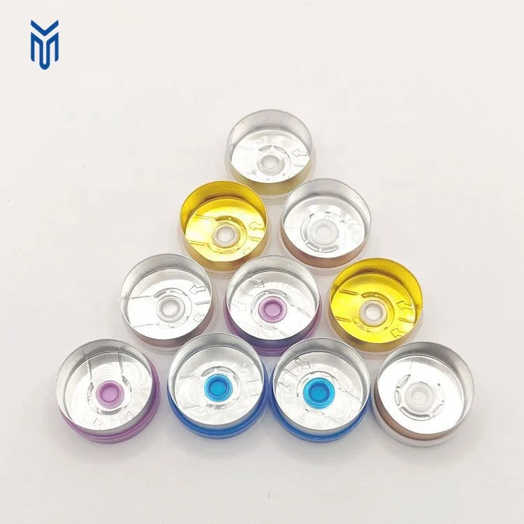 Wholesale 20mm color Tear Off Cap Aluminum Plastic Flip Top Vial Caps For Injection Bottle
