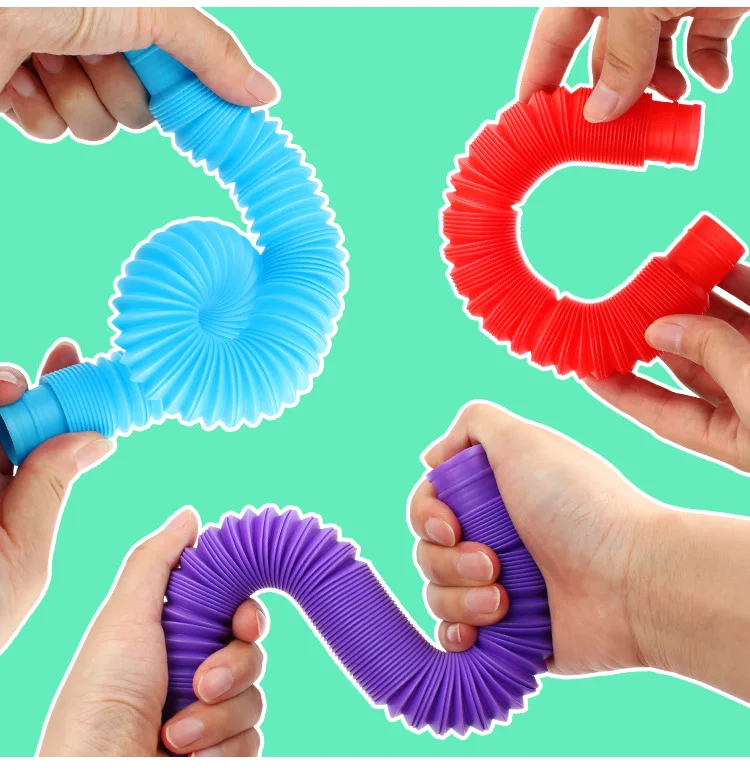 Mini Pop Tubes Sensory Toy For Kids Fidget Stress Relieve Toys Autism Anti-Stress Plastic Children Squeeze Toys