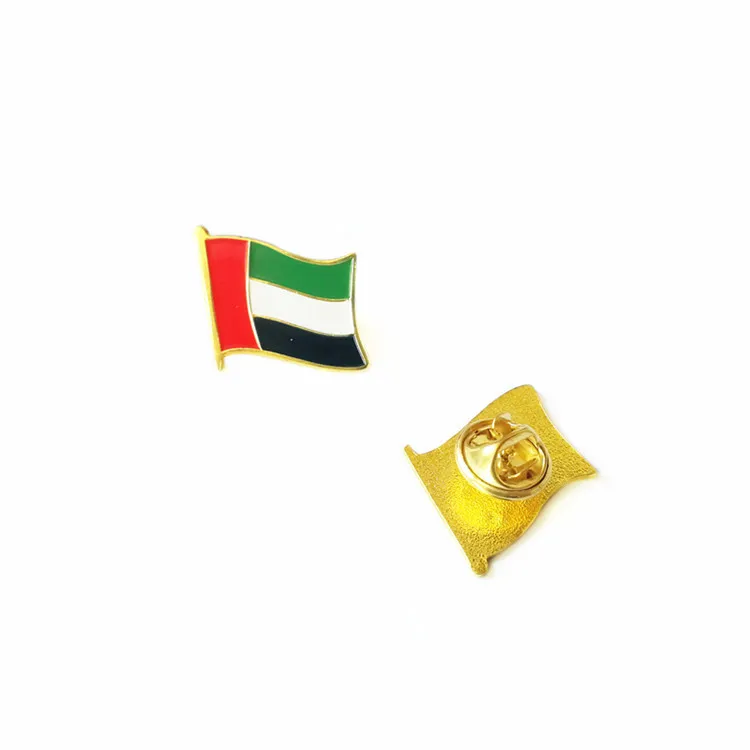 Custom Country Flags Printed Enamel Pin Metal Lapel Pins UAE Flag Pin For Clothes