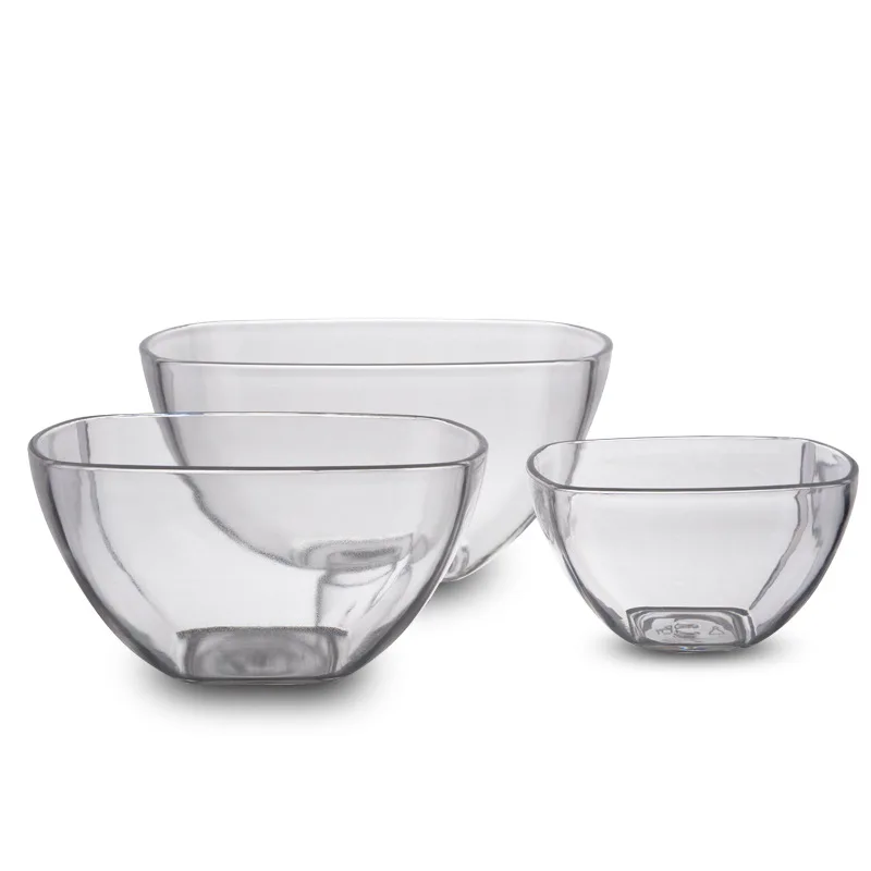Transparent Acrylic Plastic Salad Bowl Lotus Flower Shaped Fruit Vegetable Mixing Bowls