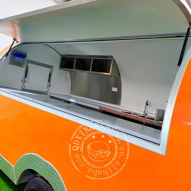 2.5m coffee cart Concession cart Eating carts FRP Orange trailer Vend trailer