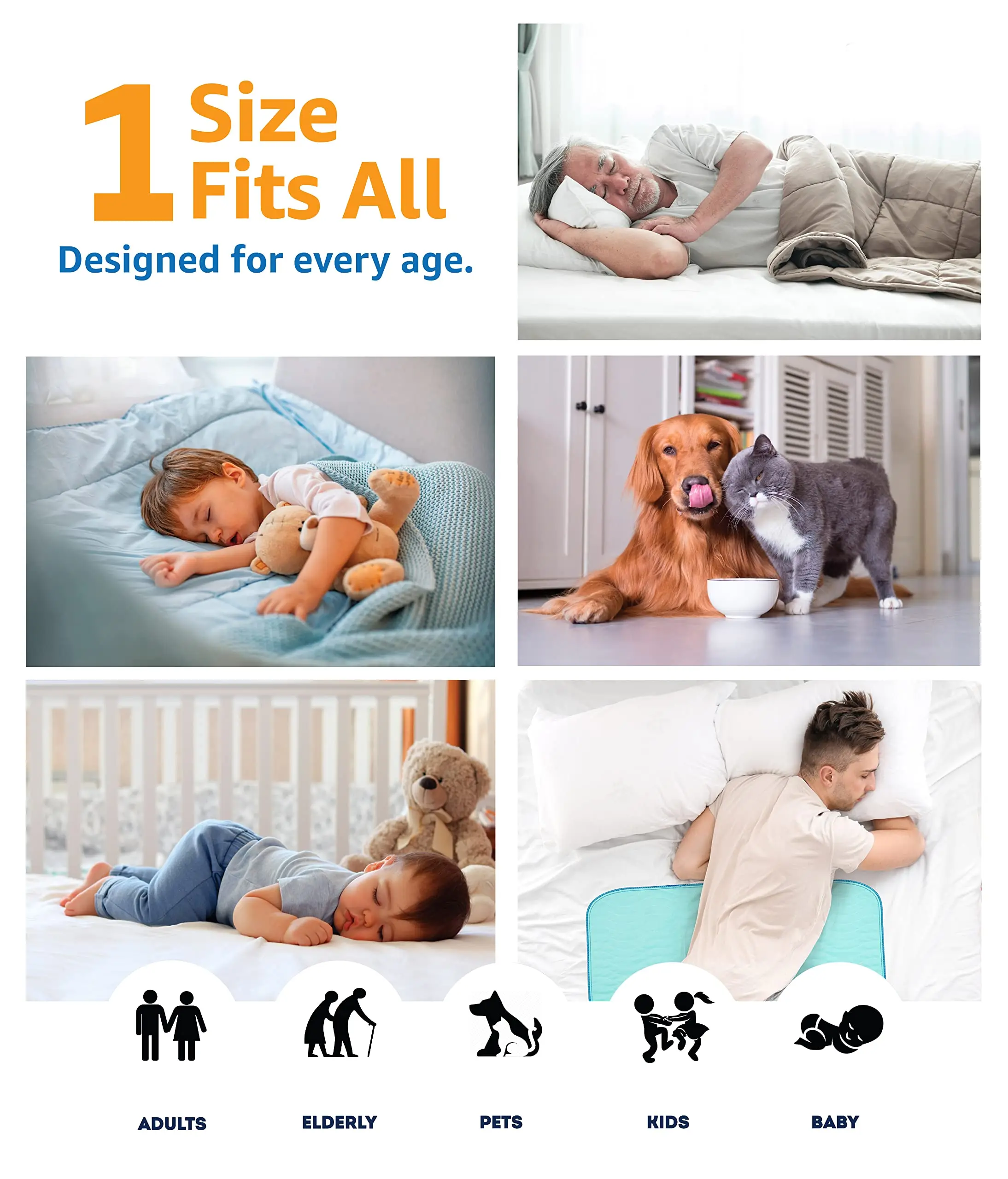 Hengshang Waterproof Quilted Sustainable Reusable Incontinence Underpads Bed Wetting Home Pad Washable Underpad