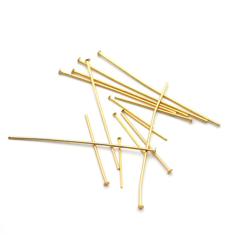 500pcs/ Bag Wholesale Multi Sizes Silver Gold Plated 316L Stainless Steel Flat Head Pins T Head Pins DIY Jewelry Making
