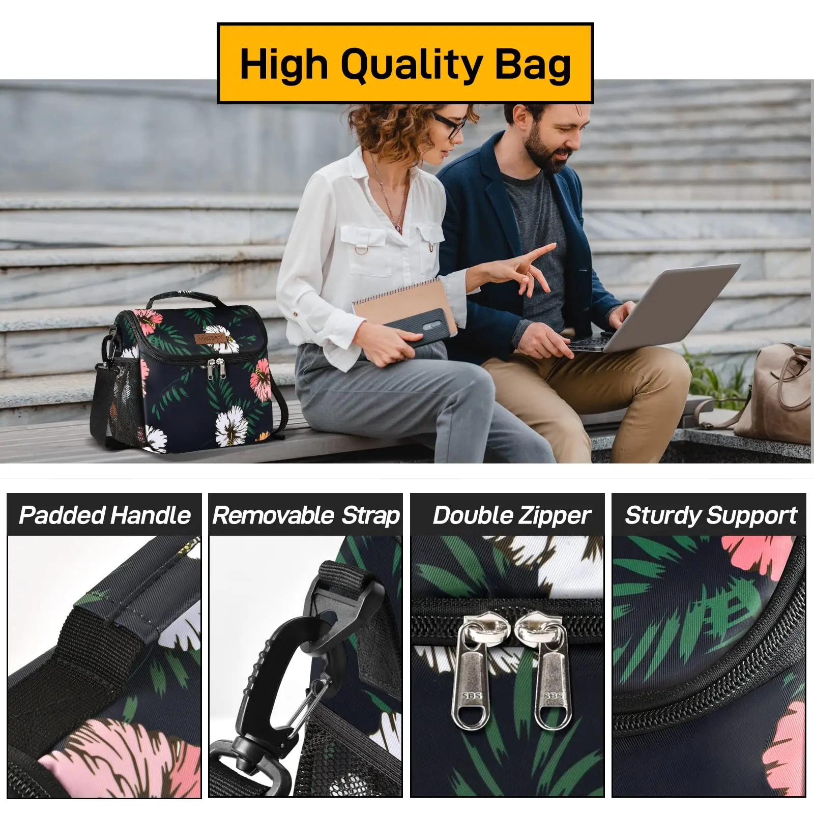 High Quality tote cooler shopping bag insulated lunch for outd Women/Men - Reusable Lunch Box for Office Picnic Hiking Beach