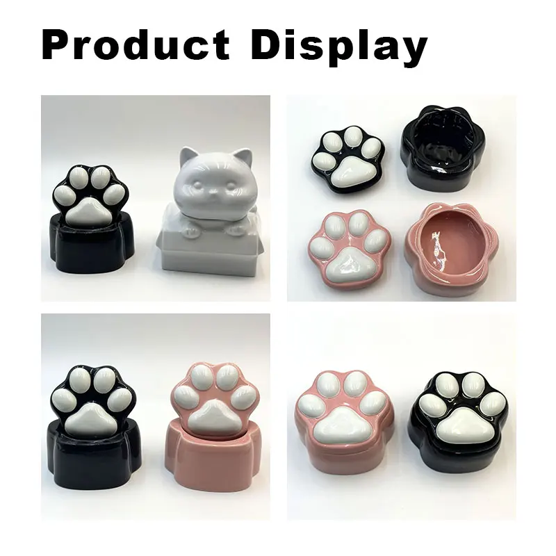 Wholesale Pet Urns For Animals Cute Cat Designs Ceramics Glossy Frosted Pet Ashes Urn