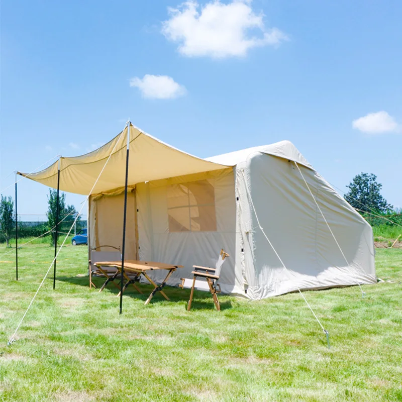 Роскошная семейная надувная палатка для кемпинга из хлопкового полотна Glamping