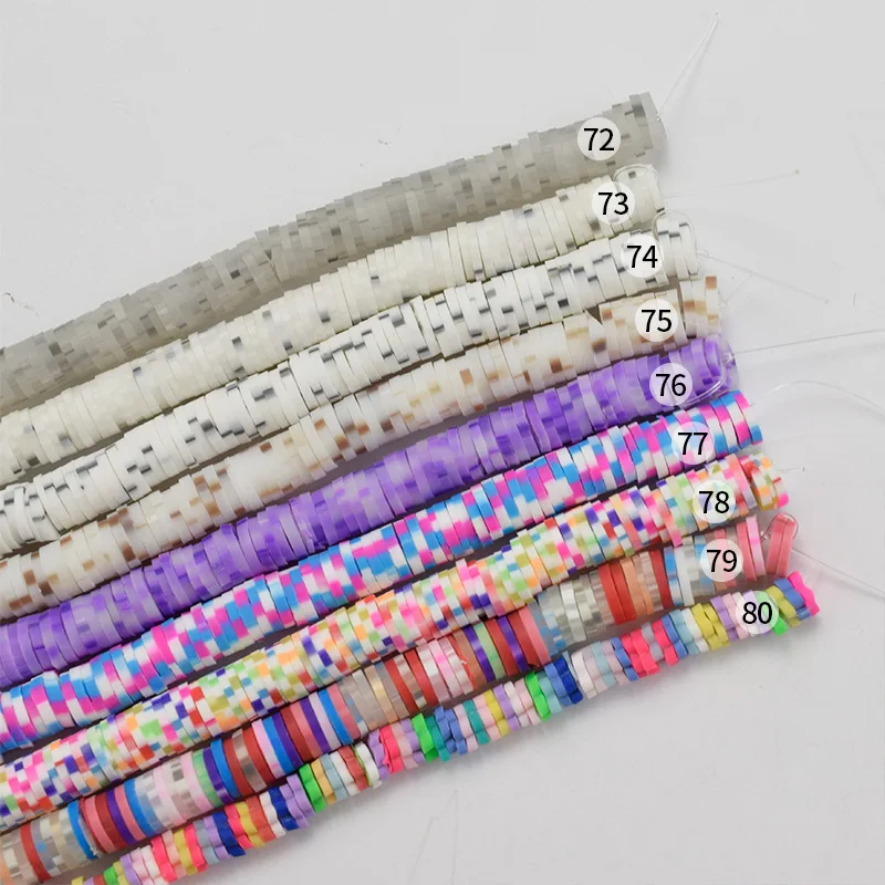 DS Factory Wholesale Cheap 6mm polymer clay beads bulk flat round clay bead strands