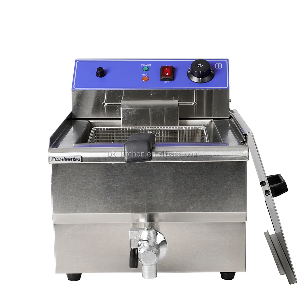 Electric Fryer Restaurant Equipment Restaurant Frying Machine Basket Chicken Silver Stainless Steel 16L Deep Fryer 1 tank