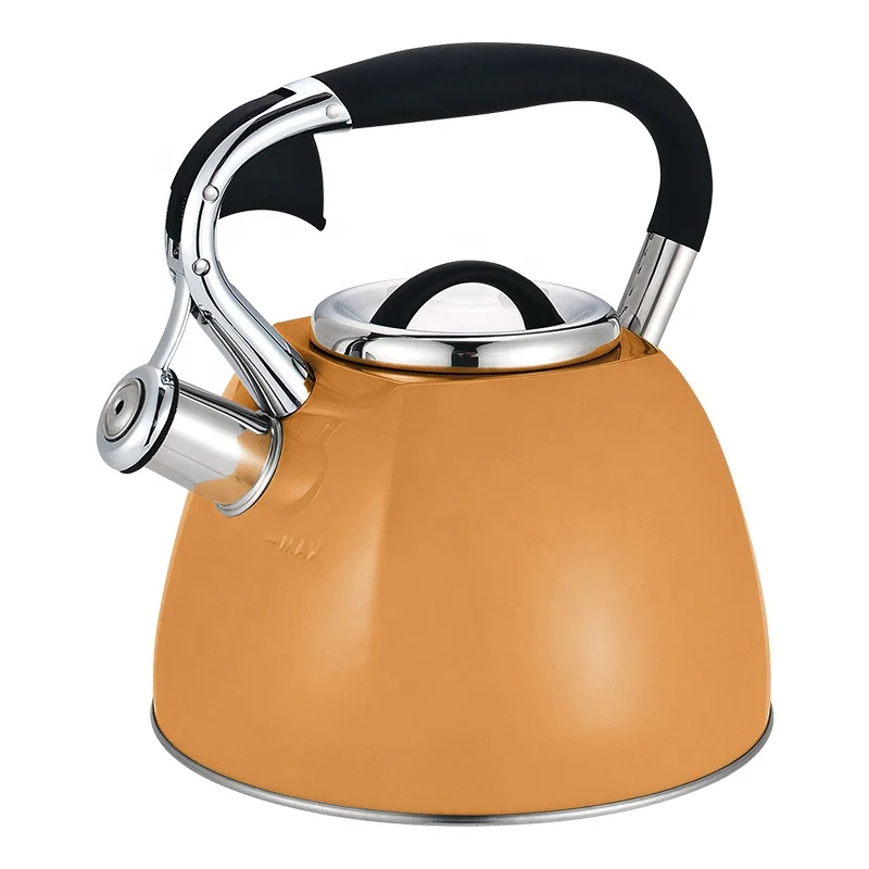 Realwin Food Grade Stainless Steel Whistling Tea Kettle Induction Gas Stove Top Teapot With Loud Whistle and Anti-Heat Handel