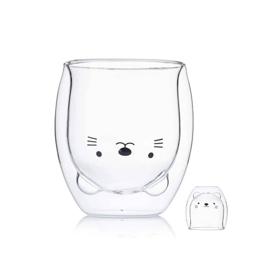 Hot sales animals shape double wall glass cup can be customized for gift