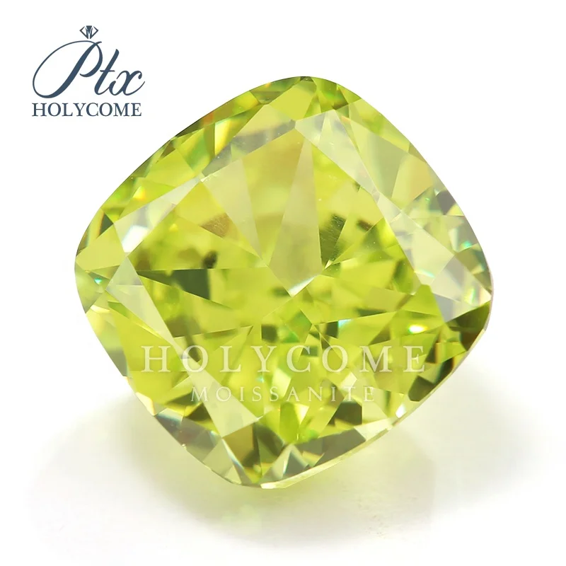 HOLYCOME 4-11mm Apple Green Price Per Carat Square Shape New Fancy Cut Cubic jewelry Zircon Gemstones Cross CZ Stones
