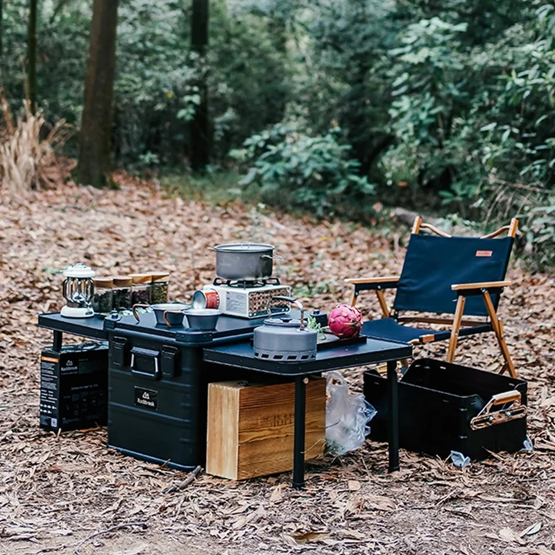 ROCKBROOK Wholesale Price 84L Khaki Aluminum Storage Box Small Portable Picnic Beer Can Waterproof Material Ice Insulated Cooler