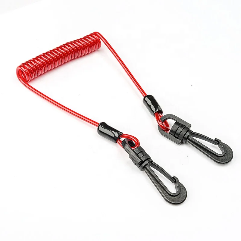 Custom PVC TPU Nylon coated tool lanyard stainless steel spiral hook steel wire tool rope for work safety protection