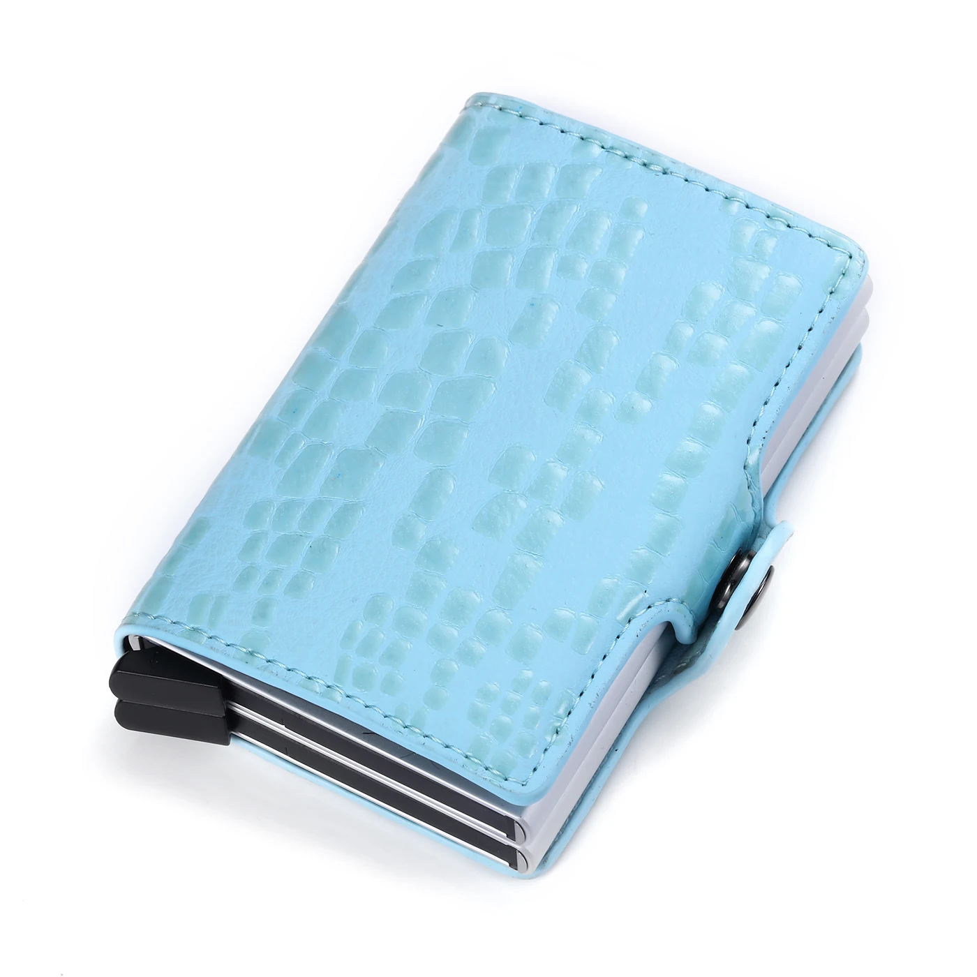 
Новое поступление 2020, алюминиевый металлический двойной бумажник из искусственной кожи с держателем и RFID-защитой, бумажник для кредитных карт для мужчин, лучший подарок отцу 