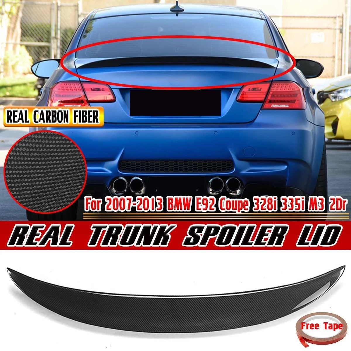 MP Style for BMW 3 Series E92 & M3 2-Door Coupe Rear Spoiler Lip Wings Trunk Tail 2006-2013 320i 330i