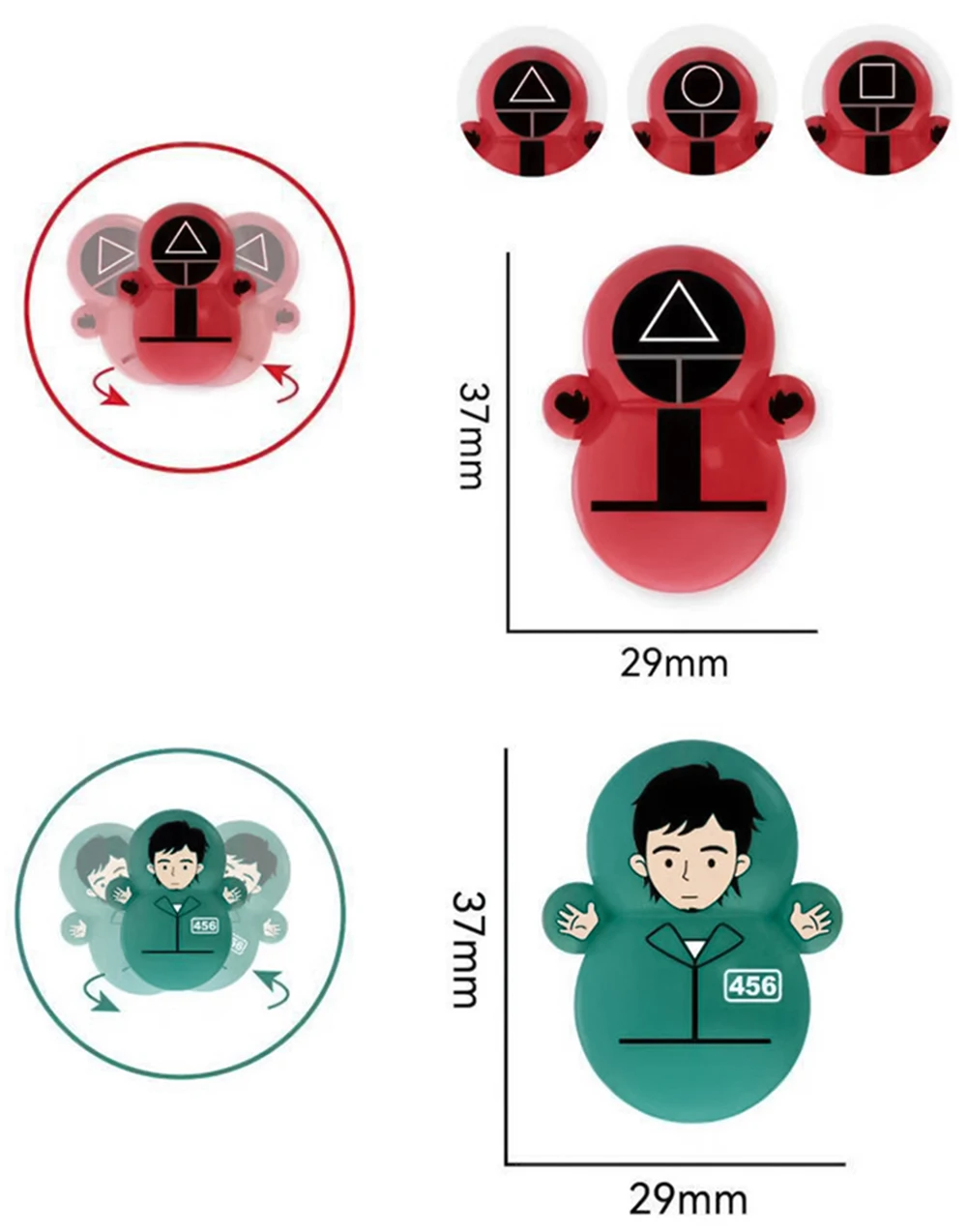 korean tv series Drama Squid Game Tumbler Figure Doll Red Man Gift Desktop Decoration Accessories Squid Game Toy