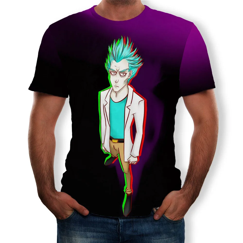 
wholesale custom printing o-neck t-shirt oversized comic 3D print Anime tshirt for men 