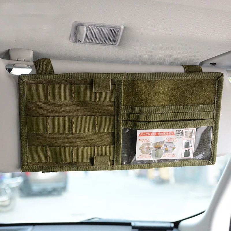 Multifunctional Waterproof Wear Resistant Purse Id Badge Pouch Suspension Car Visor Organizer Bag With Molle Hanging System