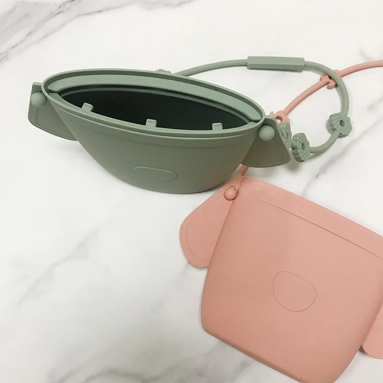 Wholesale Custom Reusable Toddler Kids Silicone Snack Storage Bag Silicone Baby Snack Container Bag with Zipper Lock