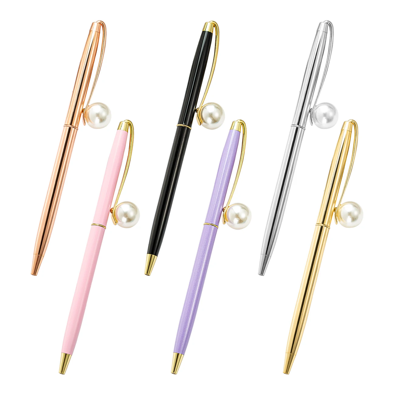 Новинка оптовая продажа металлическая шариковая ручка с жемчугом подарочная