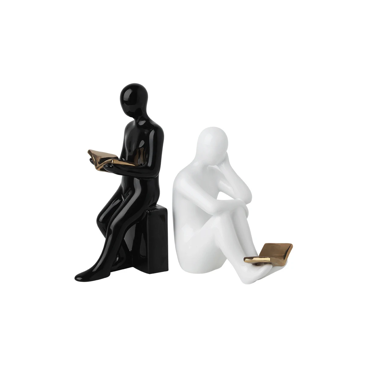 Ceramic creative bookends character decoration porch living room wine cabinet office decorations
