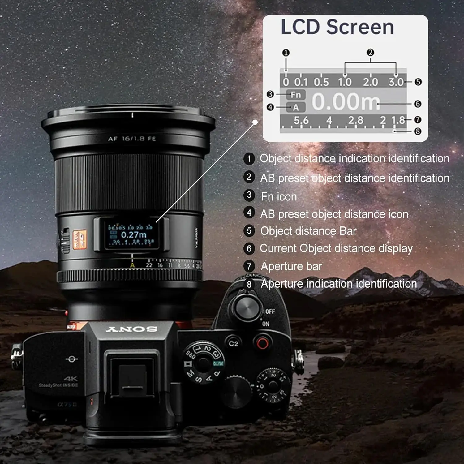 VILTROX 16 мм f/1 8 FE автоматический фокус полный кадр с диафрагмой ультра широкоугольный объектив Встроенный ЖК-экран так что ny E-Mount камеры