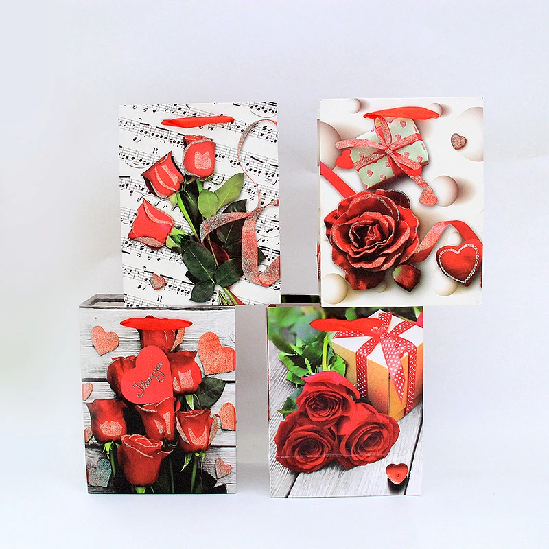 China OEM factory wholesale gift decoration heart shape love logo print paper bag
