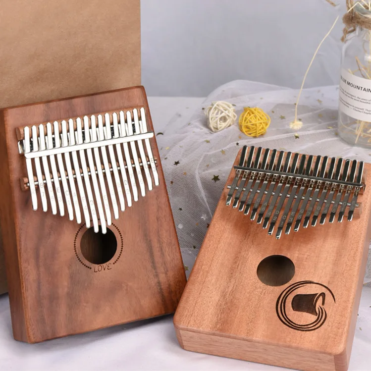 Миниатюрный деревянный музыкальный инструмент Kalimba 17 клавиш пианино с большим
