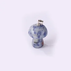 Healing Reiki Crystal Wire Wrapped Rose Quartz Mushroom Pendant Natural Gem Stone Mushroom Charm For Women Mens Necklace Jewelry