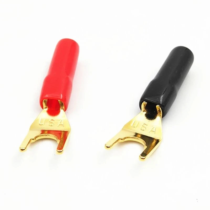 USA high quality gold - plated audio Y plug pure copper horn wiring banana head Y plug speaker terminals
