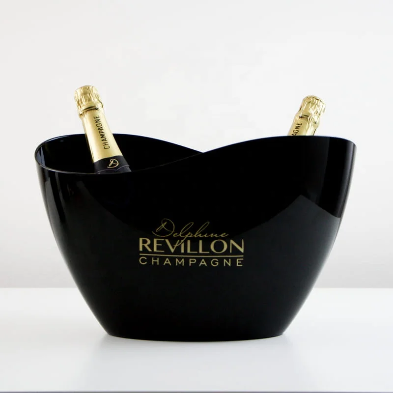 China factory wholesale 10L plastic bowl oval boat wave waved shaped ice bucket wine chiller champagne ice buckets wave shape T