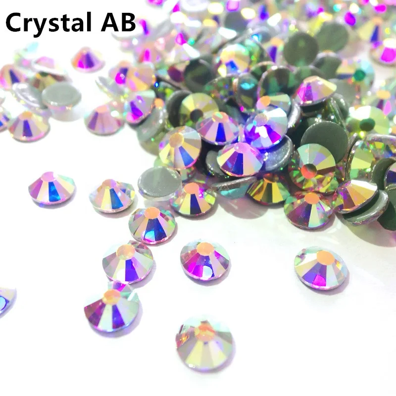 Китайская мода, стразы горячей фиксации разных размеров и цветов, стразы с плоской задней стороной, стекло для одежды