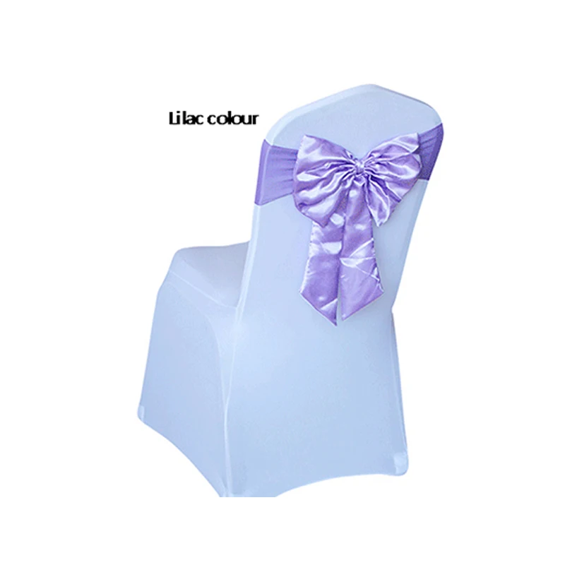 Pre tied chair sashes for chair decoration satin bow with elastic band for wedding banquet party