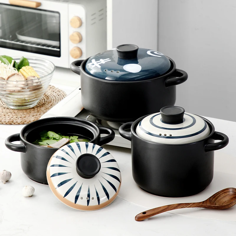 New Arrival Food Steamer Casserole Gas Stove Ceramic Heat Resistant Kitchen Household Ceramic Casserole