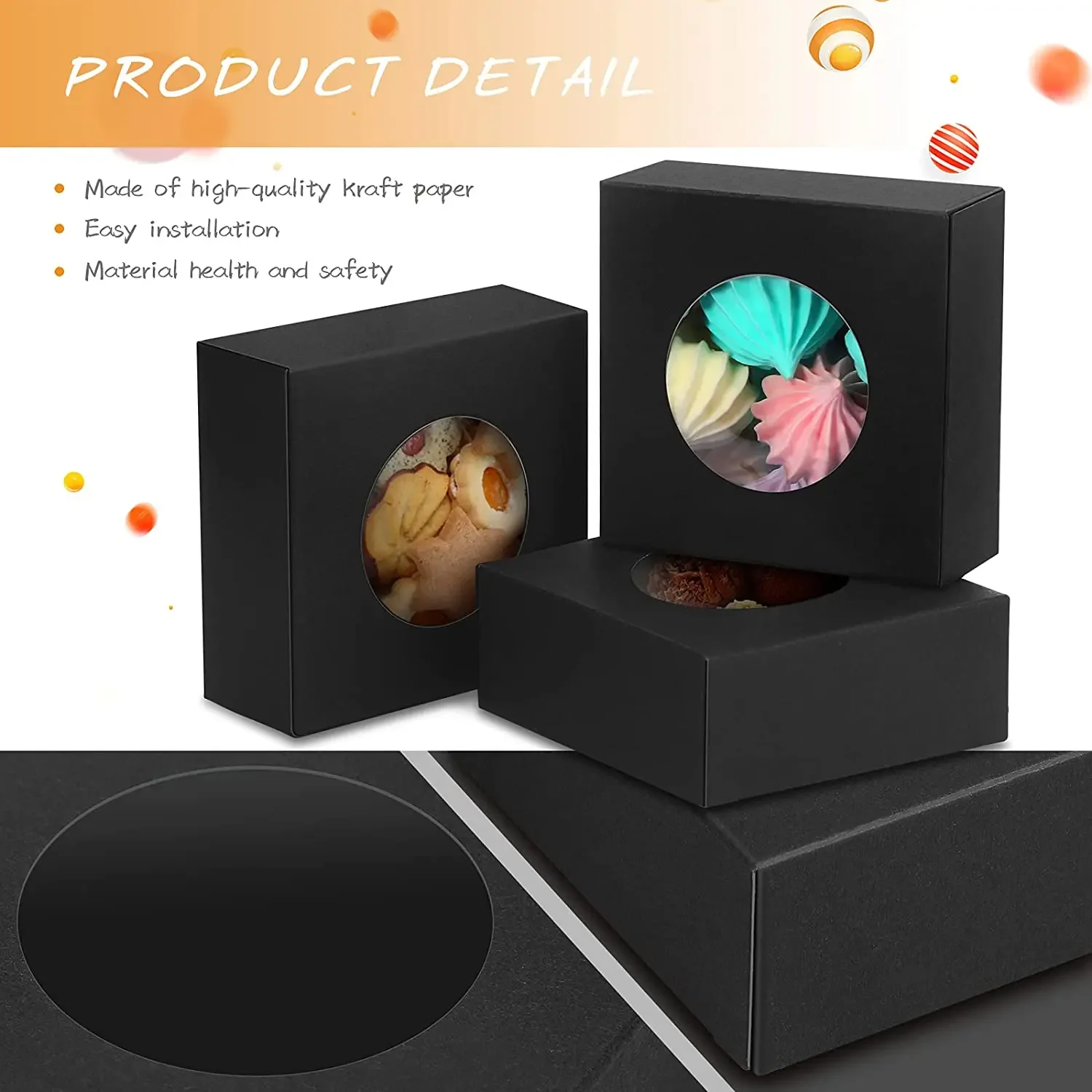 Wholesale Recyclable Cheap Folding Packaging Box Kraft Paper Cake Box With Window