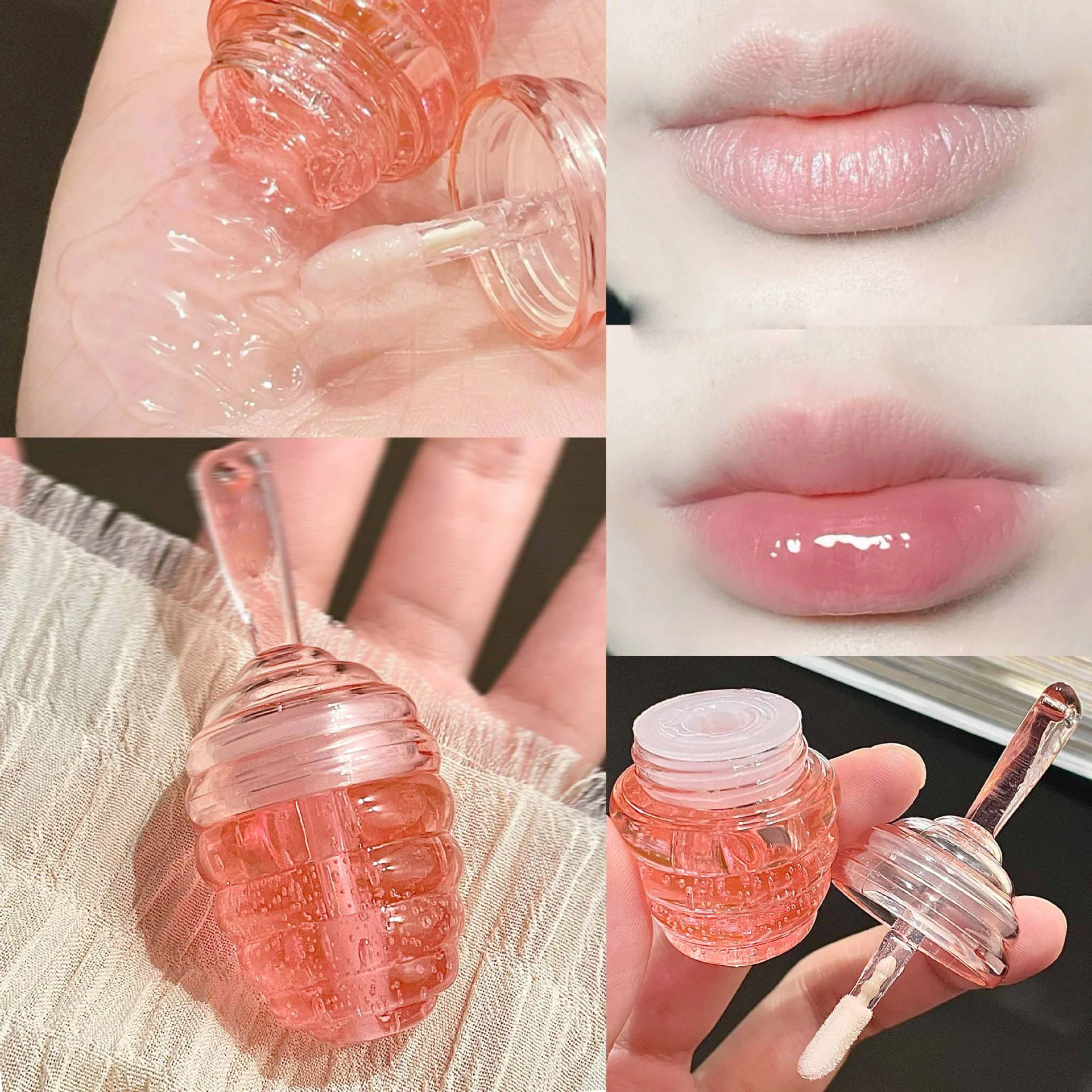 New Arrival Private Label Little Honey Pot Makeup Cosmetic  Liquid Lip Balm Lip Moisturizing Makeup With Your Logo Lip Oil