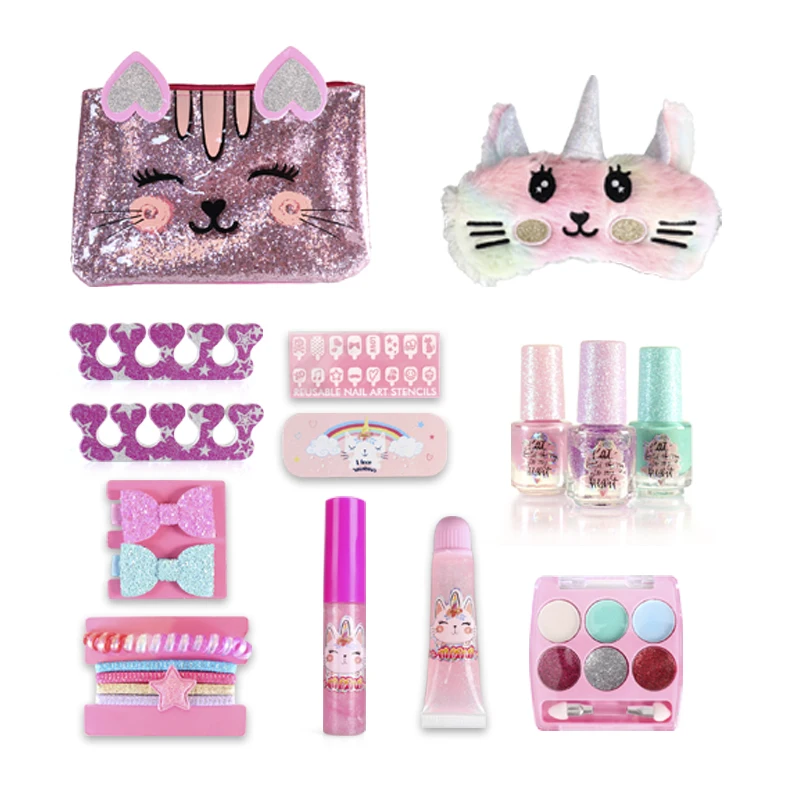 2023 Hot Selling Eye Mask Eye shadow Lipstick Brush Kit Beauty Kids Makeup Sets Cosmetics Girls Toys Professional Manufacturer